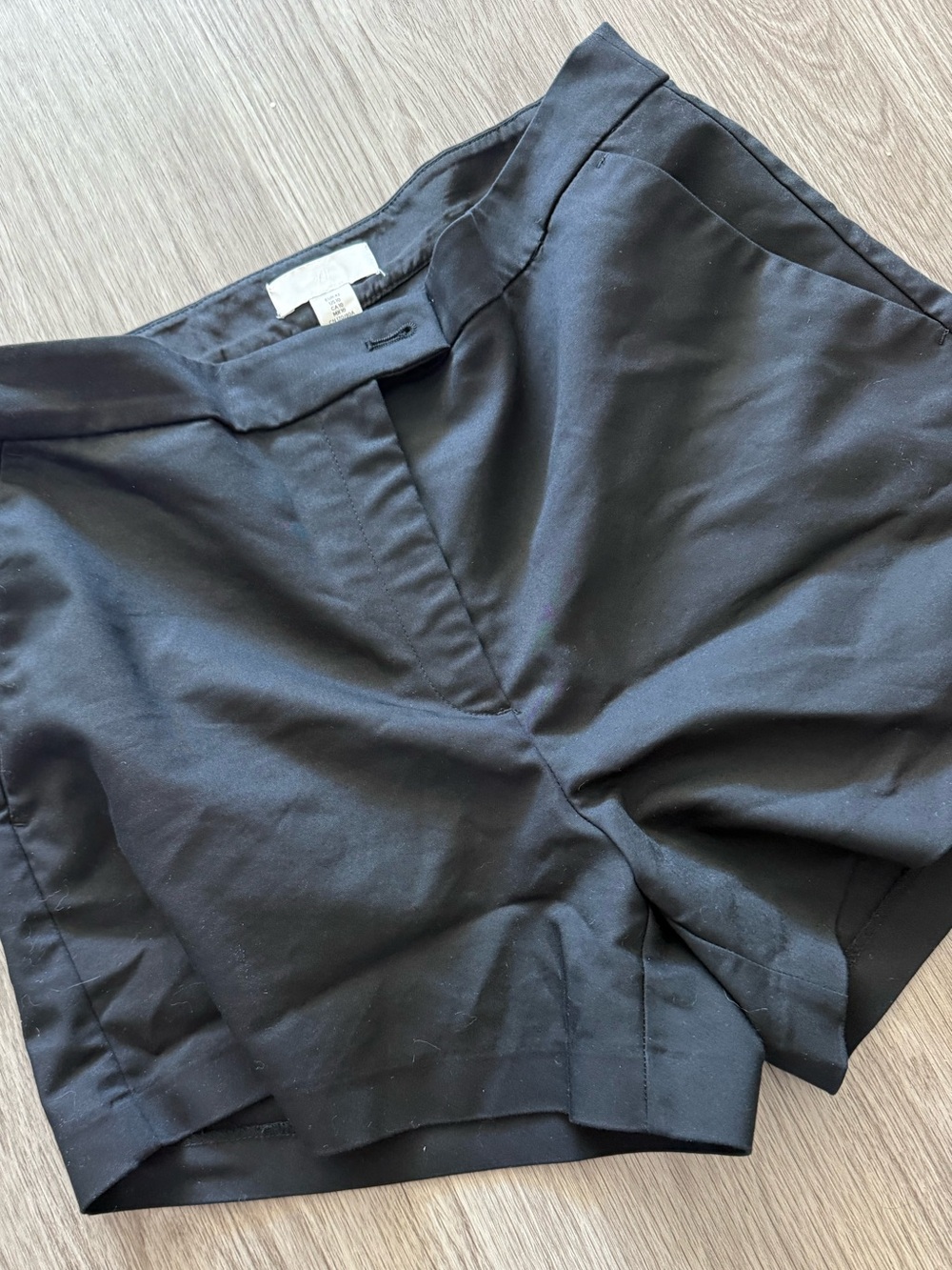 H&M Black High-Waist Dress Shorts